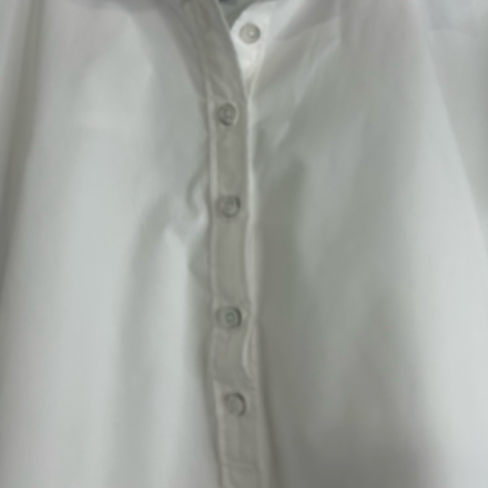 Talbots Poplin Tunic Shirt White 3X With Buttons On Back Short Sleeves - Picture 5 of 9